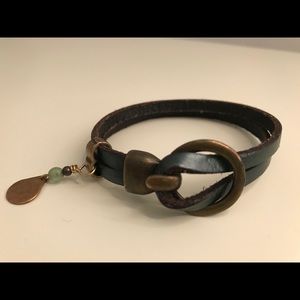 Bohemian Leather Bracelet with Charm